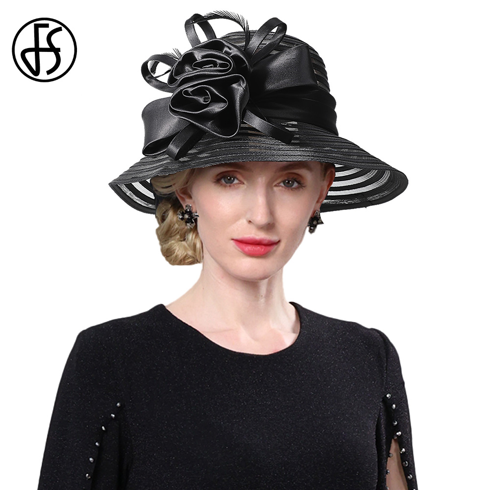 Hat Floppy Wide - FS Black Red Beach Floppy Organza