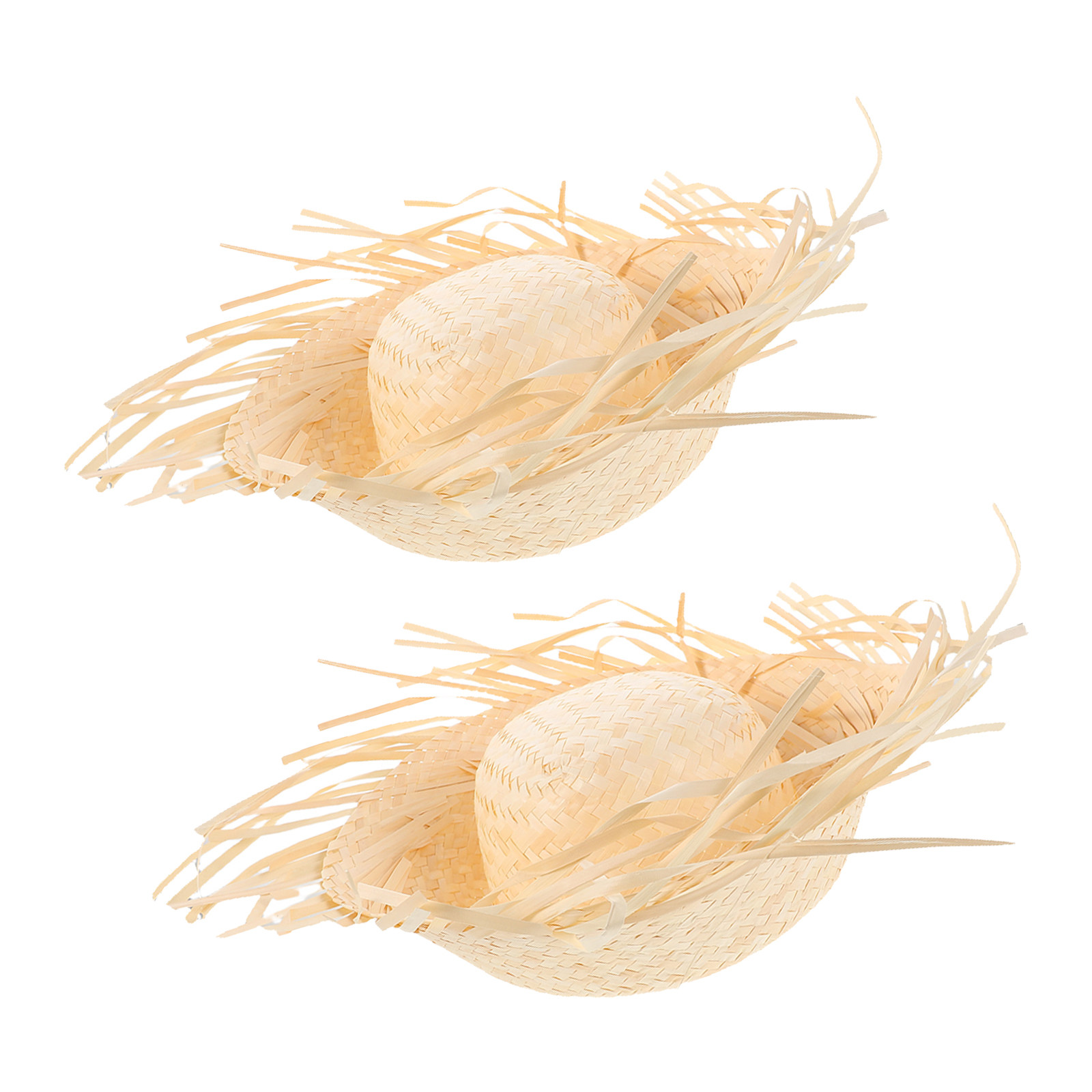 2Pcs Hawaiian Straw Hat Chicke - Hat Floppy Wide recension och pris