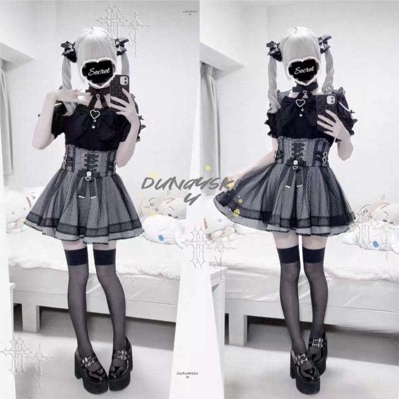 Japanese Style Y2K Gothic Loli - Blouse Off Shoulder recension och pris